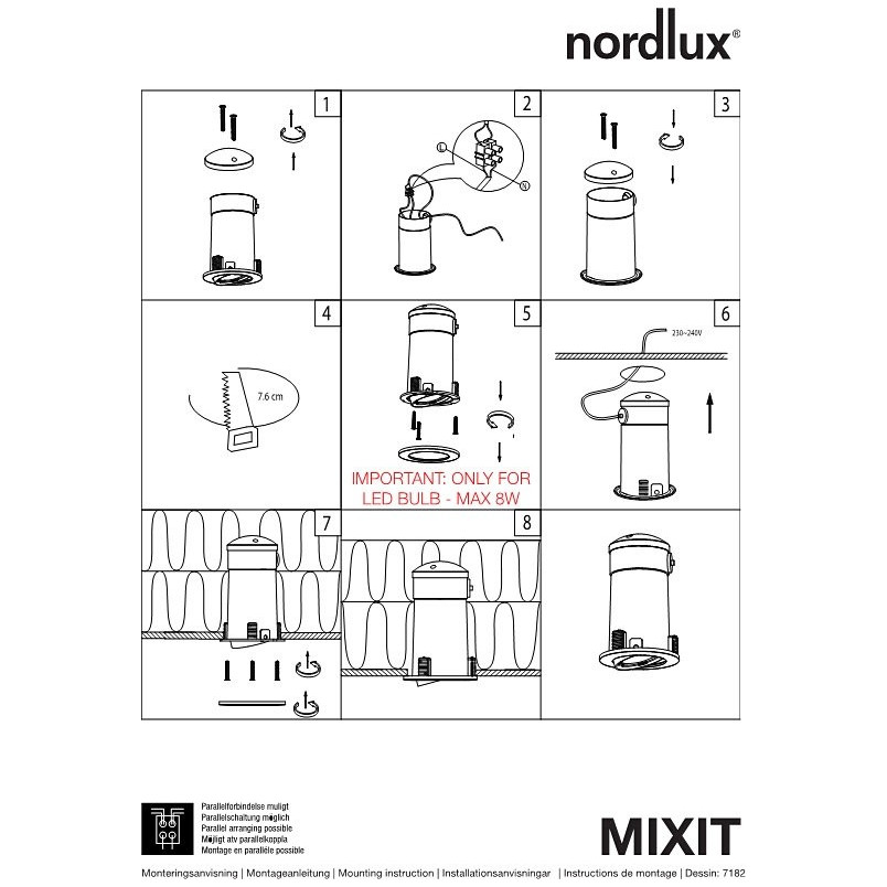 Oprawa "oczko" Mixit LED Stal Szczotkowana marki Nordlux