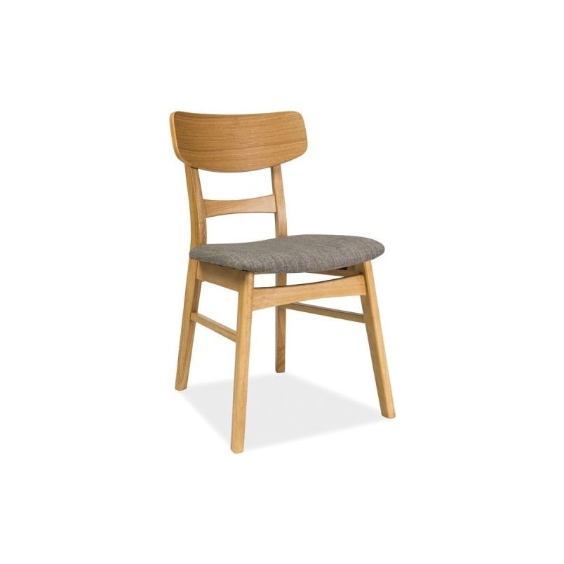 Krzesło drewniane tapicerowane CD-61 szary/dąb marki Signal