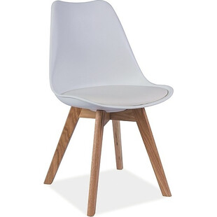 Krzesło skandynawskie z poduszką Kris buk/białe marki Signal