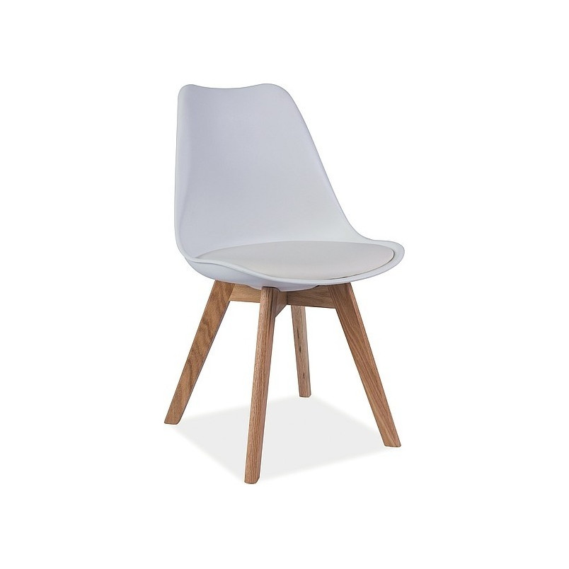 Krzesło skandynawskie z poduszką Kris buk/białe marki Signal
