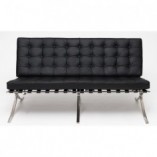 Sofa pikowana z ekoskóry BA2 150 czarna marki D2.Design
