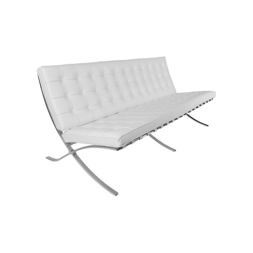 Sofa pikowana z ekoskóry BA3 150 biała marki D2.Design