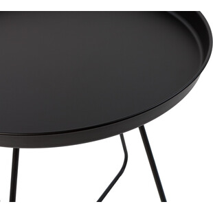 Okrągły stolik metalowy z tacą Rod 43 czarny marki Nordifra