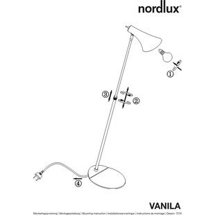 Stylizowa Lampa podłogowa regulowana designerska Vanila Biała marki Nordlux