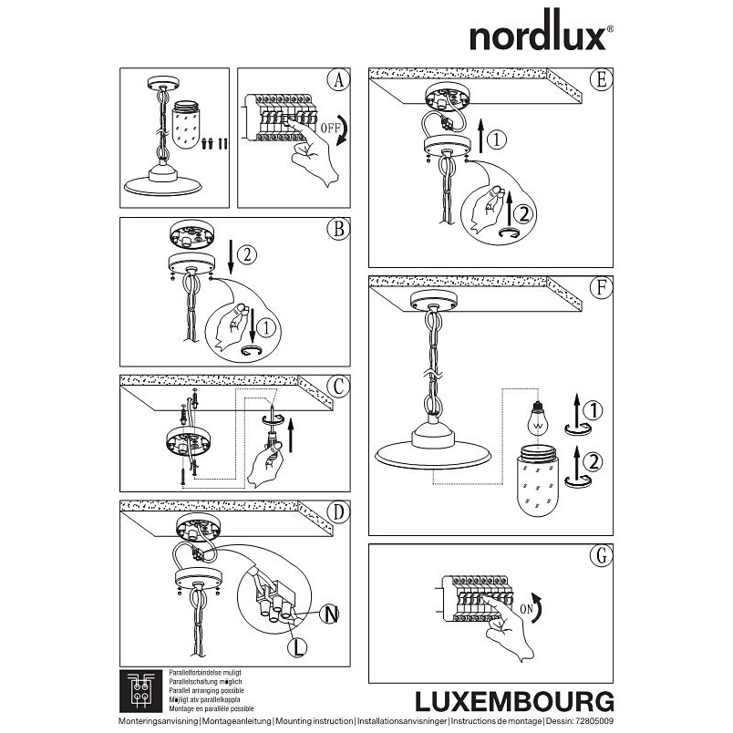 Lampa ogrodowa wisząca Luxembourg Sensor Rdzawa marki Nordlux