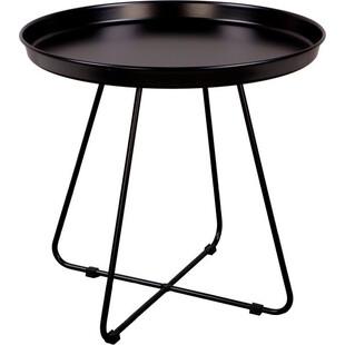 Okrągły stolik metalowy z tacą Rod 50 czarny marki Nordifra