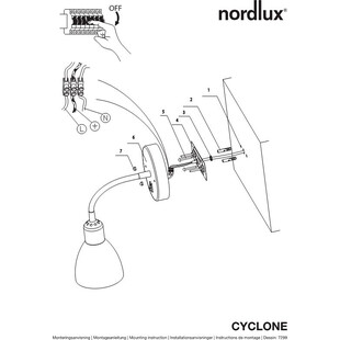 Kinkiet regulowany z włącznikiem Cyclone Biały marki Nordlux