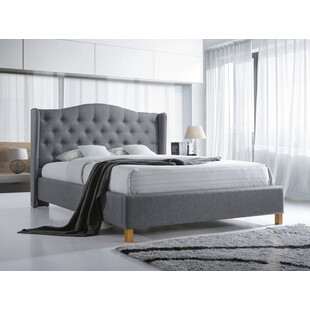 Łóżko tapicerowane pikowane Aspen 160 szare marki Signal