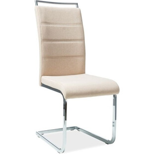 Krzesło tapicerowane na płozie H-441 beżowe/chrom marki Signal