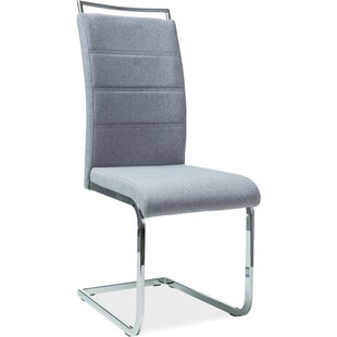 Krzesło tapicerowane na płozie H-441 szare/chrom marki Signal