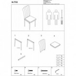Krzesło tapicerowane nowoczesne H-733 szary/aluminium marki Signal
