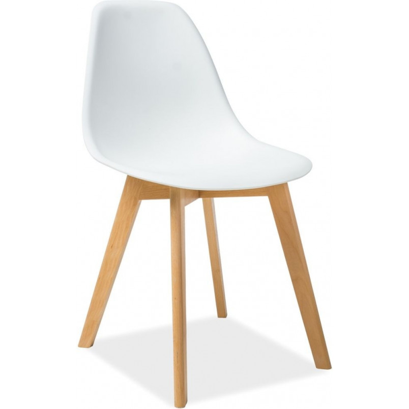 Krzesło skandynawskie na drewnianych nogach Moris białe marki Signal