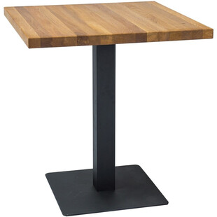 Stół drewniany kwadratowy na jednej nodzePuro 70x70 dąb naturalny/czarny marki Signal