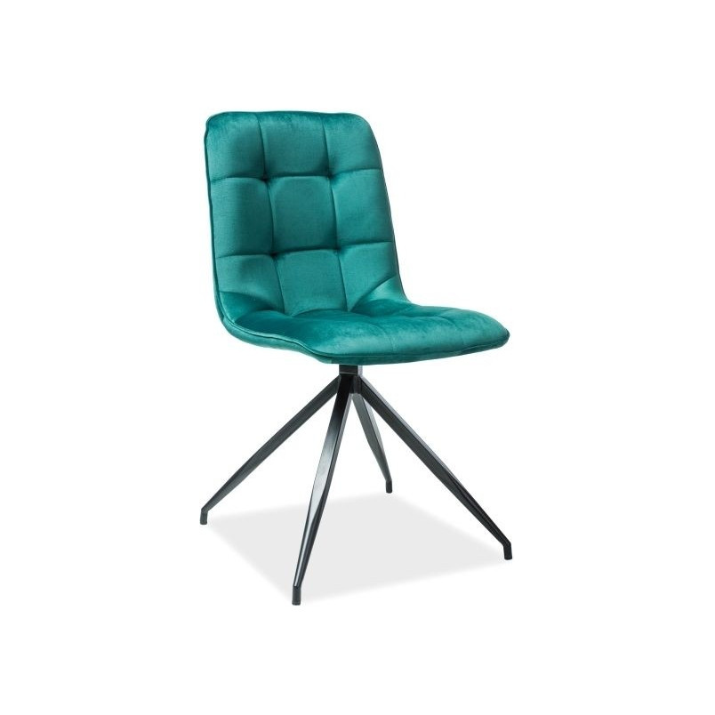 Krzesło welurowe pikowane Texo zielone marki Signal