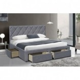 Łóżko tapicerowane z szufladami BETINA 160 popielate marki Halmar