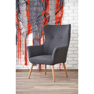 Fotel tapicerowany "uszak" skandynawski COTTO ciemno popielaty marki Halmar