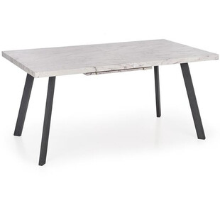 Stół rozkładany z marmurowym blatem DALLAS 160x90 czarny/marmur marki Halmar