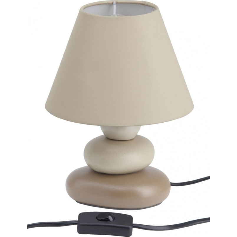 Lampa stołowa ceramiczna z abażurem Paolo 17 Brązowa marki Brilliant