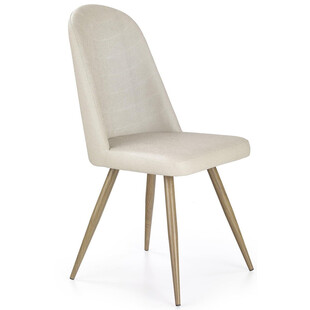 Krzesło tapicerowane K214 ciemny kremowy/dąb miodowy marki Halmar