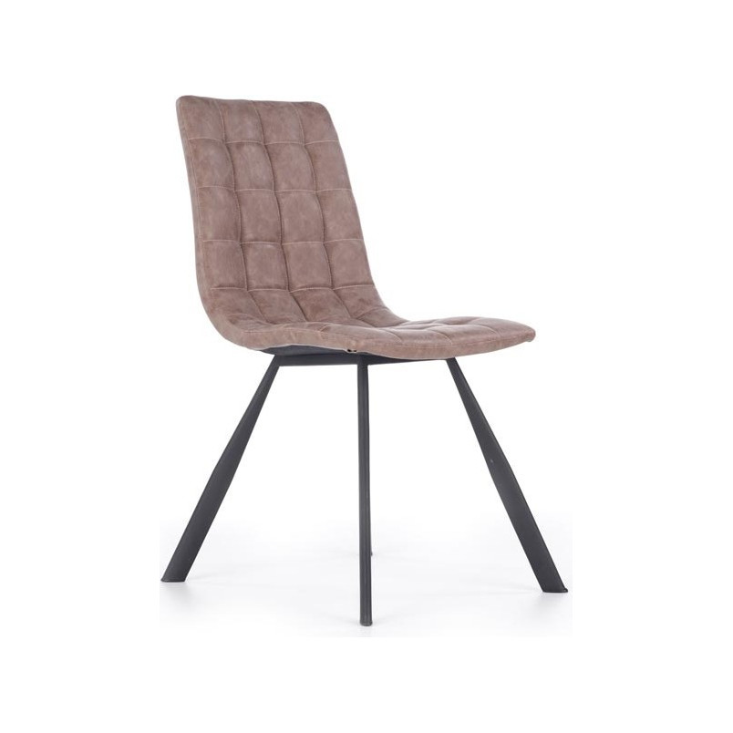 Krzesło pikowane z ekoskóry K280 brązowy/czarne marki Halmar
