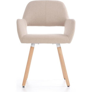 Krzesło tapicerowane z podłokietnikami K283 beżowe marki Halmar