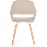 Krzesło tapicerowane z podłokietnikami K283 beżowe marki Halmar