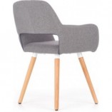 Krzesło tapicerowane z podłokietnikami K283 popiel marki Halmar