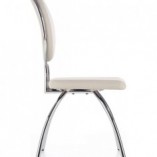 Krzesło glamour z ekoskóry K297 jasny popiel/chrom marki Halmar