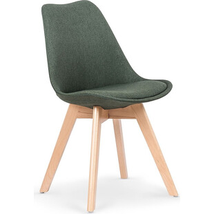 Krzesło tapicerowane skandynawskie K303 ciemno zielone/buk Halmar