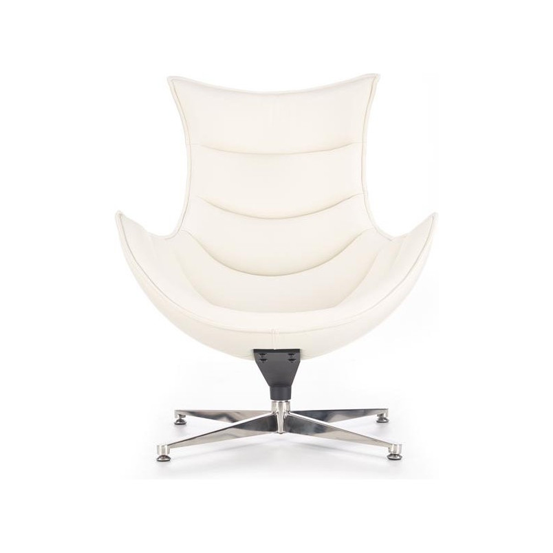 Fotel skórzany wypoczynkowy LUXOR biały marki Halmar