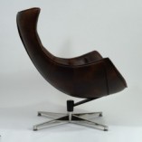 Fotel skórzany wypoczynkowy LUXOR ciemno brązowy marki Halmar