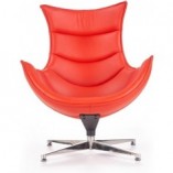 Fotel skórzany wypoczynkowy LUXOR czerwony marki Halmar