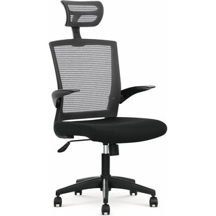 Fotel biurkowy z zagłówkiem VALOR czarny/popielaty marki Halmar