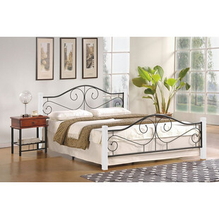 Łóżko drewniane VIOLETTA 160 biały/czarny marki Halmar