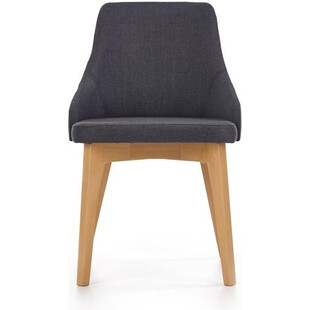 Krzesło tapicerowane na drewnianych nogach TOLEDO dąb miodowy/ciemny grafit marki Halmar