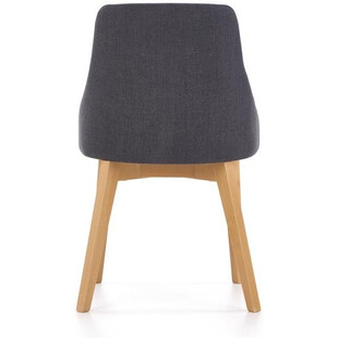 Krzesło tapicerowane na drewnianych nogach TOLEDO dąb miodowy/ciemny grafit marki Halmar
