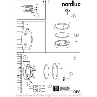 Plafon zewnętrzny okrągły Desi 28 Czarny marki Nordlux