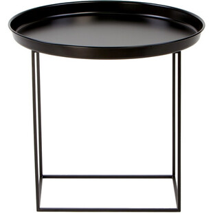 Okrągły stolik metalowy z tacą Ramme 50 czarny marki Nordifra