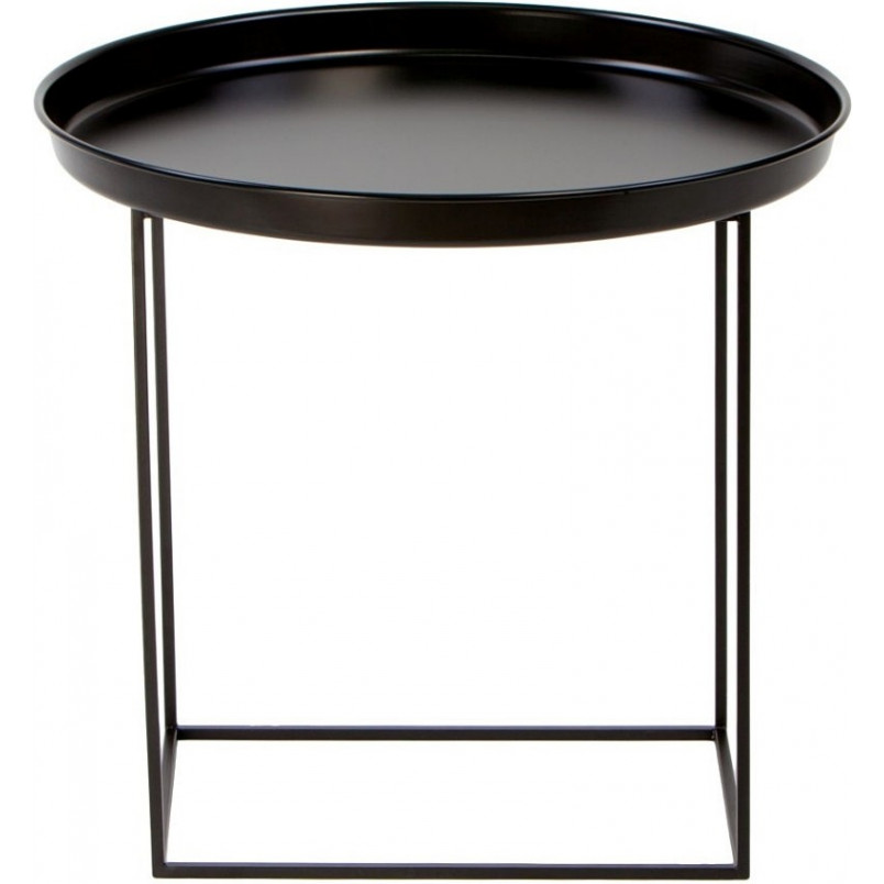 Okrągły stolik metalowy z tacą Ramme 50 czarny marki Nordifra