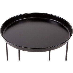 Okrągły stolik metalowy z tacą Ramme 43 czarny marki Nordifra