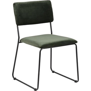 Krzesło welurowe na płozach Cornelia VIC zielone marki Actona
