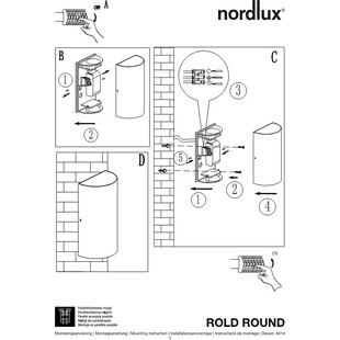 Kinkiet zewnętrzny Rold Czarny marki Nordlux