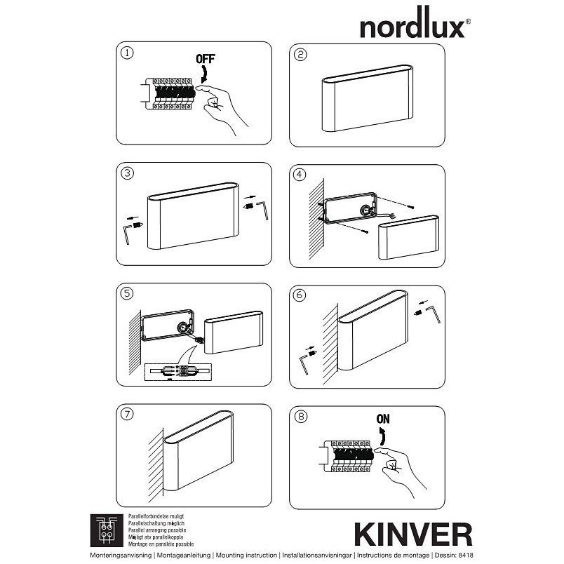 Kinkiet zewnętrzny elewacyjny Kinver LED Biały marki Nordlux