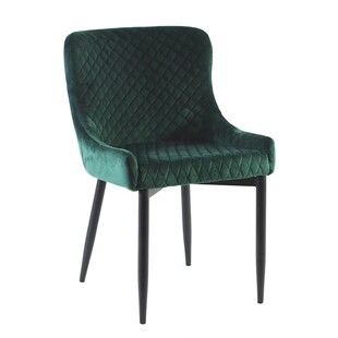 Krzesło welurowe pikowane Colin Velvet zielone marki Signal