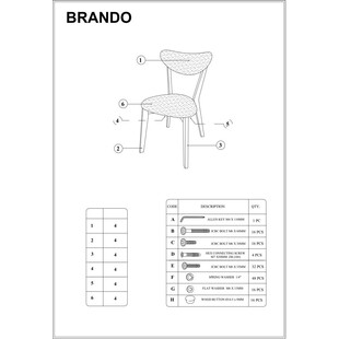 Krzesło drewniane tapicerowane Brando szare marki Signal