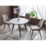 Stół okrągły glamour Ideal 100 marmur/czarny marki Signal