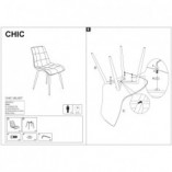 Krzesło welurowe pikowane Chic Velvet szare marki Signal