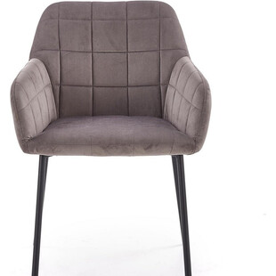 Krzesło tapicerowane z podłokietnikami K305 popiel marki Halmar