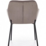 Krzesło tapicerowane z podłokietnikami K305 popiel marki Halmar
