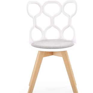 Krzesło ażurowe skandynawskie z tworzywa K308 białe marki Halmar